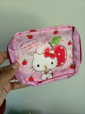 5/$25🎀 Hello Kitty Pink Apple Cosmetic Bag
